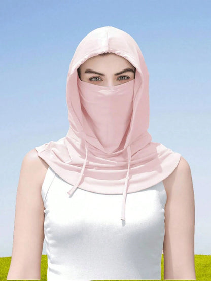 Unisex Ice Silk Balaclava, UV Protection- Full Face Coverage, Anti-UV, Suitable For Cycling- Breathable, Seamless, Adjustable Drawstring Neck Gaiter With Ear Covers, Suitable For Motorcycle, Bicycle