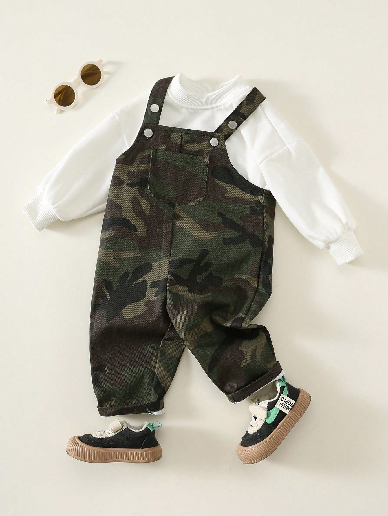 Unisex Newborn Baby Boy/Girl Baby Boy 100% Cotton Casual Fashion Versatile Camouflage Denim Overalls Jumpsuit Cargo Pants, Baby Boy Clothing Set, Baby Boy Summer Outfit, Soft, Denim, Jeans