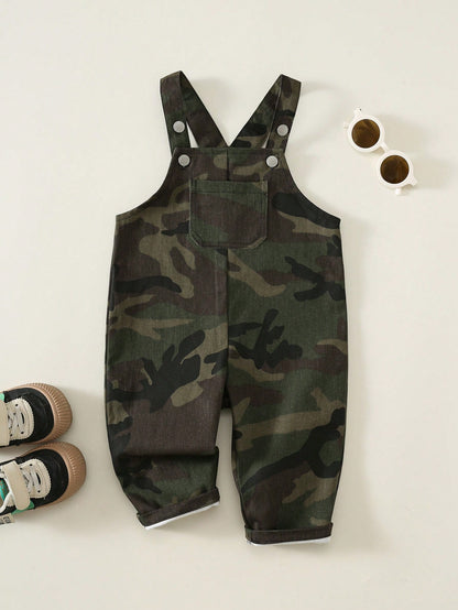 Unisex Newborn Baby Boy/Girl Baby Boy 100% Cotton Casual Fashion Versatile Camouflage Denim Overalls Jumpsuit Cargo Pants, Baby Boy Clothing Set, Baby Boy Summer Outfit, Soft, Denim, Jeans