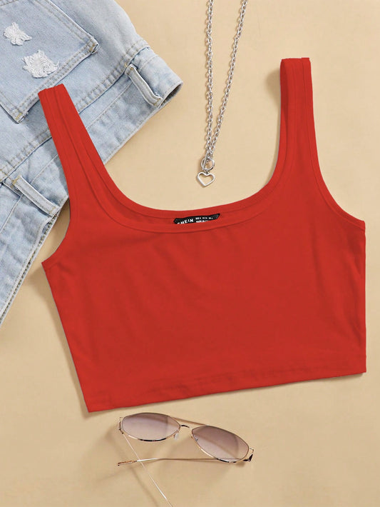 Unity Cropped Round Neck Tank Top For New Year Clothes
