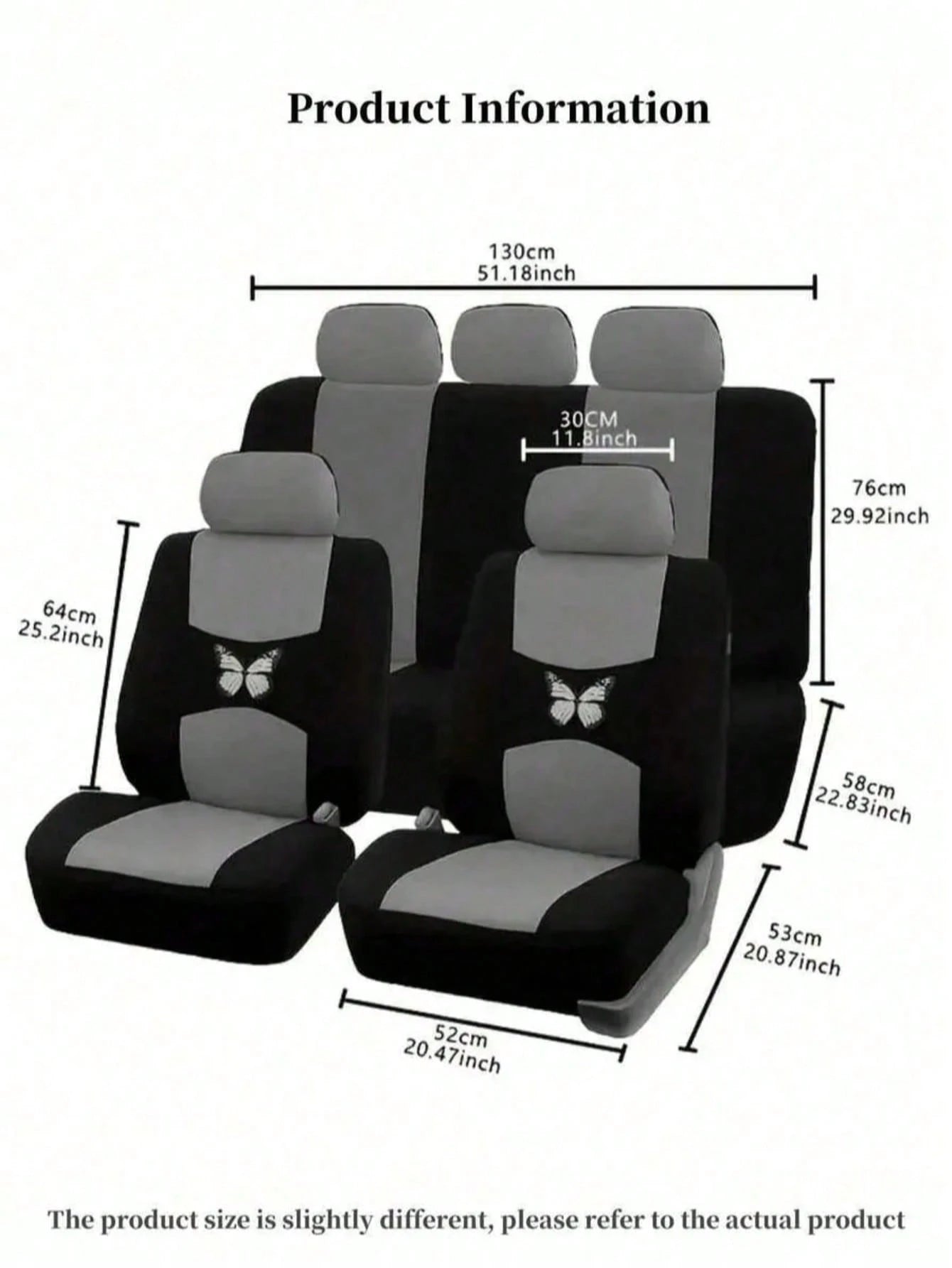 Universal Butterfly Pattern Car Seat Covers Polyester (5-Seater/2-Seater/1-Seater)| Airbag Compatible, Waterproof And Breathable. New Design, Car Interior Accessories