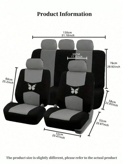 Universal Butterfly Pattern Car Seat Covers Polyester (5-Seater/2-Seater/1-Seater)| Airbag Compatible, Waterproof And Breathable. New Design, Car Interior Accessories