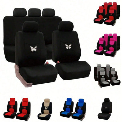 Universal Butterfly Pattern Car Seat Covers Polyester (5-Seater/2-Seater/1-Seater)| Airbag Compatible, Waterproof And Breathable. New Design, Car Interior Accessories