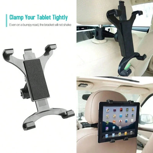Universal Car Headrest Tablet Holder, Adjustable Back Seat Mount, Secure Clamping Design, Anti-Shake And Stable On Bumpy Roads, Suitable For Kids Entertainment, Compatible With Most Tablets