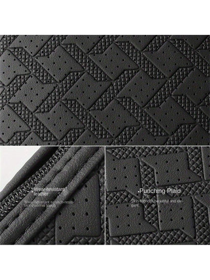 Universal PU Leather Anti-Slip Car Gear Shift Knob Protective Cover Black Auto Parts Car Stall Anti-Slip Case Decor Driving Control Cover Accessories