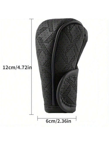 Universal PU Leather Anti-Slip Car Gear Shift Knob Protective Cover Black Auto Parts Car Stall Anti-Slip Case Decor Driving Control Cover Accessories
