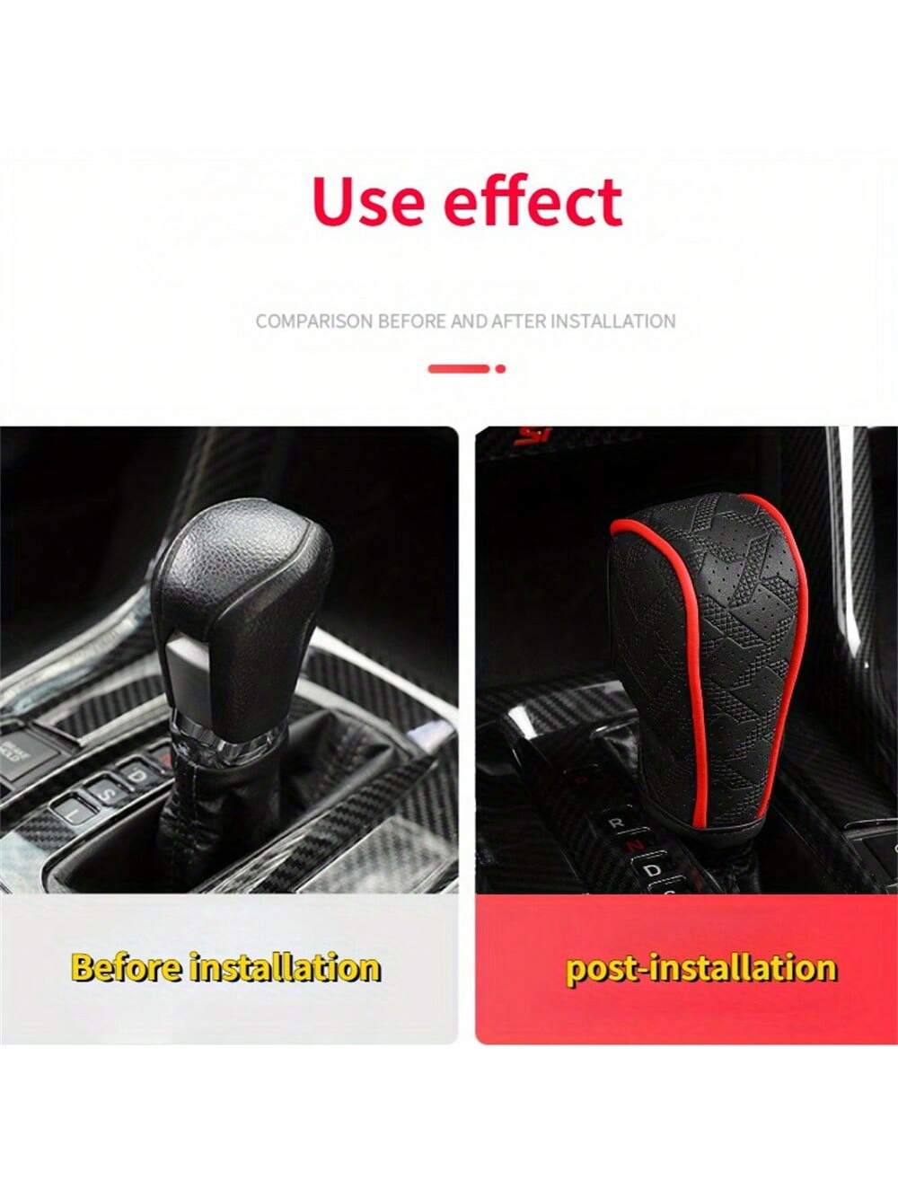 Universal PU Leather Anti-Slip Car Gear Shift Knob Protective Cover Black Auto Parts Car Stall Anti-Slip Case Decor Driving Control Cover Accessories