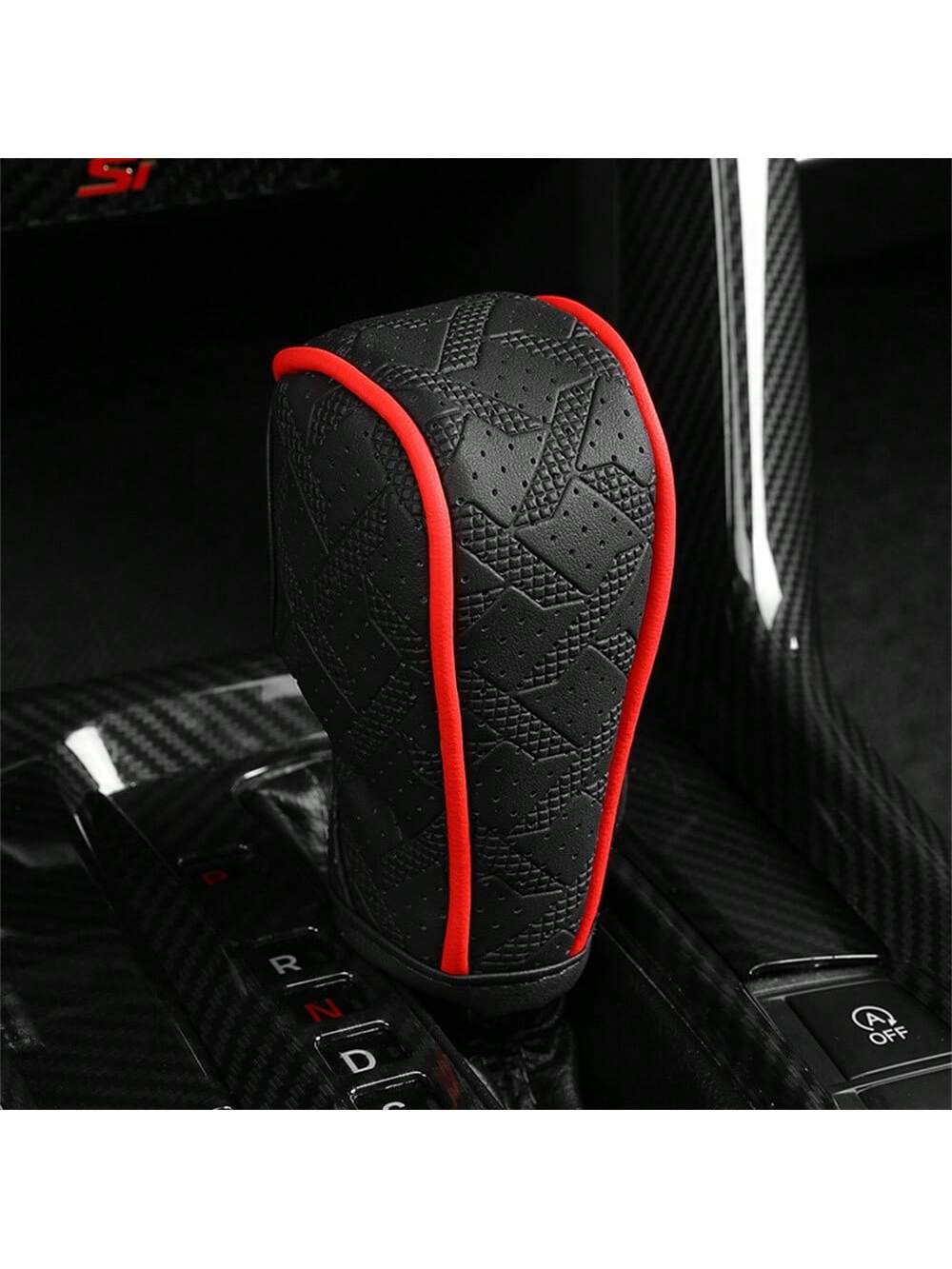 Universal PU Leather Anti-Slip Car Gear Shift Knob Protective Cover Black Auto Parts Car Stall Anti-Slip Case Decor Driving Control Cover Accessories