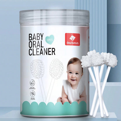 Upgraded 32PCS Baby Tongue Cleaner, Disposable Newborn Toothbrush & Oral Cleaning Stick, Gauze Gum Cleaner For Infant Dental Care, 0–36 Months Baby Mouth Wipes