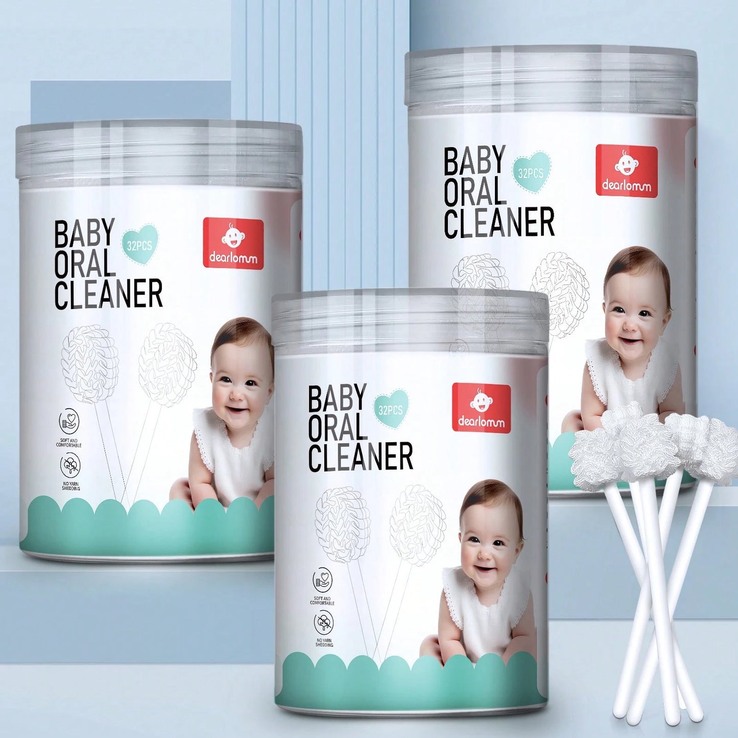 Upgraded 32PCS Baby Tongue Cleaner, Disposable Newborn Toothbrush & Oral Cleaning Stick, Gauze Gum Cleaner For Infant Dental Care, 0–36 Months Baby Mouth Wipes