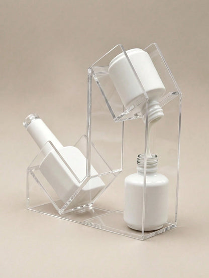 Upgraded Transparent Nail Polish Inverted Dispenser, Nail Gel Inverted Rack For Easy Pouring Of Every Drop Of Acrylic Liquid. Designed For Cleaning And Stabilizing Bottles During Use