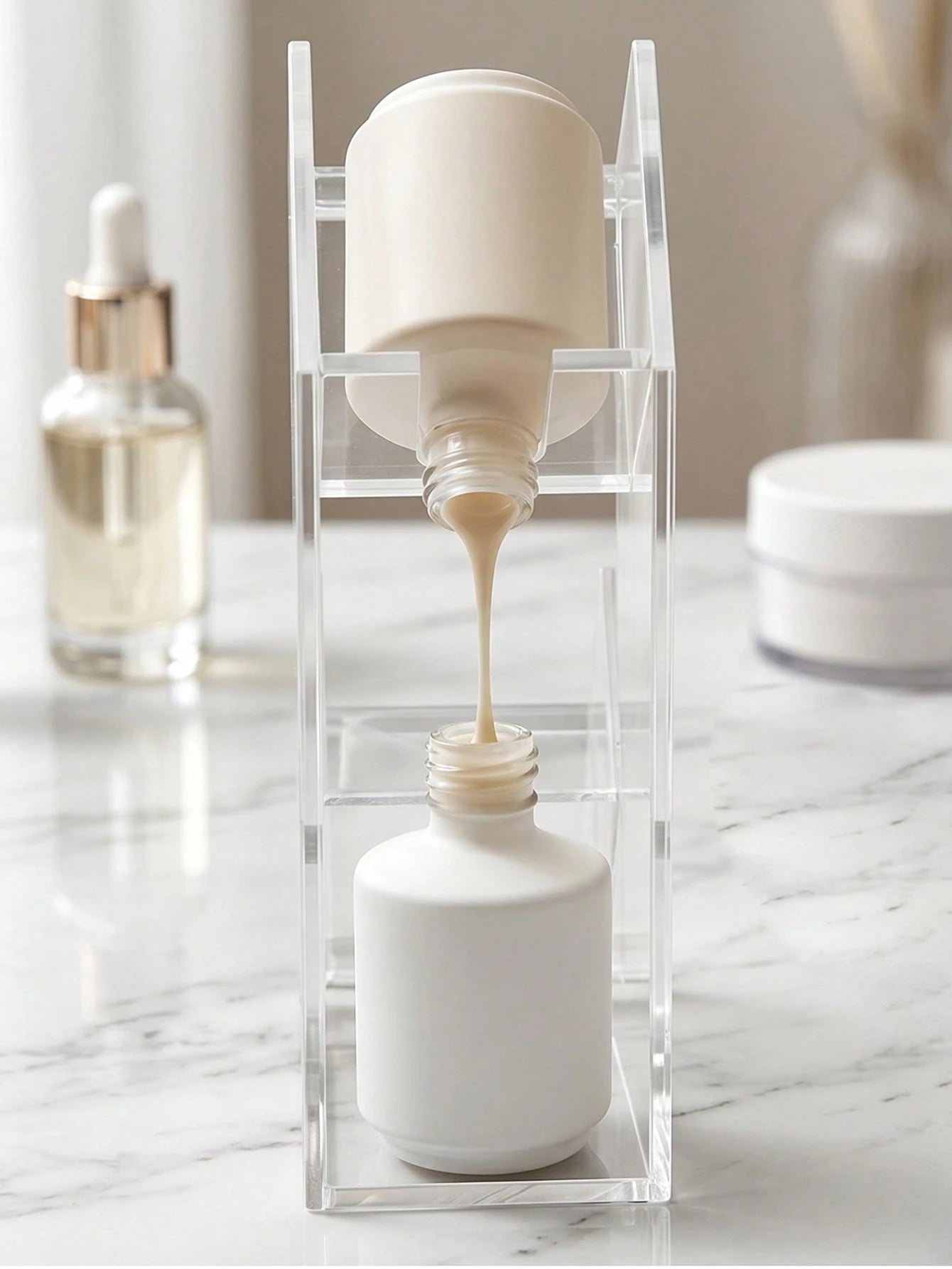 Upgraded Transparent Nail Polish Inverted Dispenser, Nail Gel Inverted Rack For Easy Pouring Of Every Drop Of Acrylic Liquid. Designed For Cleaning And Stabilizing Bottles During Use