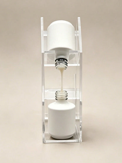 Upgraded Transparent Nail Polish Inverted Dispenser, Nail Gel Inverted Rack For Easy Pouring Of Every Drop Of Acrylic Liquid. Designed For Cleaning And Stabilizing Bottles During Use
