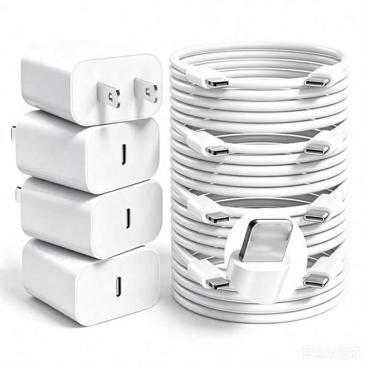 USB-C Fast Charger Set (1–4 Pieces) (Includes A 10-Foot Lightning Cable)- Compatible With IPhone And Pad, Dispatched From Our Local Warehouse