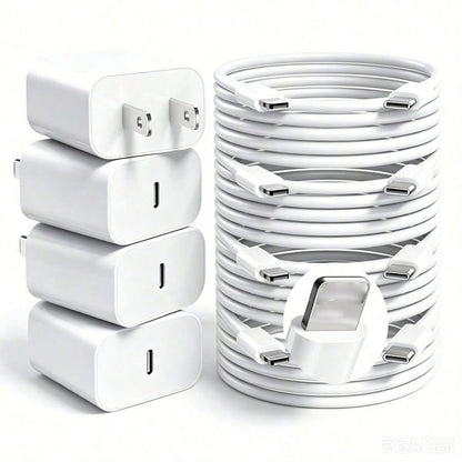 USB-C Fast Charger Set (1–4 Pieces) (Includes A 10-Foot Lightning Cable)- Compatible With IPhone And Pad, Dispatched From Our Local Warehouse
