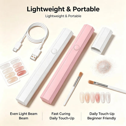 USB Rechargeable Precision UV LED Nail Lamp, Cordless Handheld Dryer For Detailed Nail Art Curing