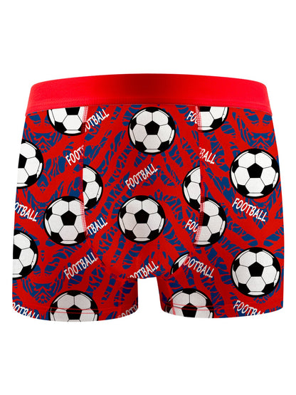 UYI 6pcs/Pack Boys' Cartoon Football Sports Casual Boxer Briefs, Little Boy Underwear, Elementary School Student Underwear