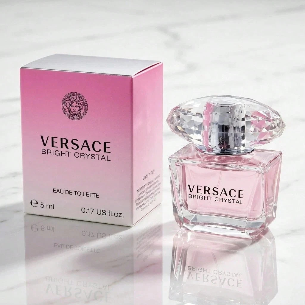 Versace Bright Crystal Eau De Toilette For Women, Fruity Citrus Floral Scent With Musky Base Notes, Travel Size 0.17 Fl Oz (5 Ml)
