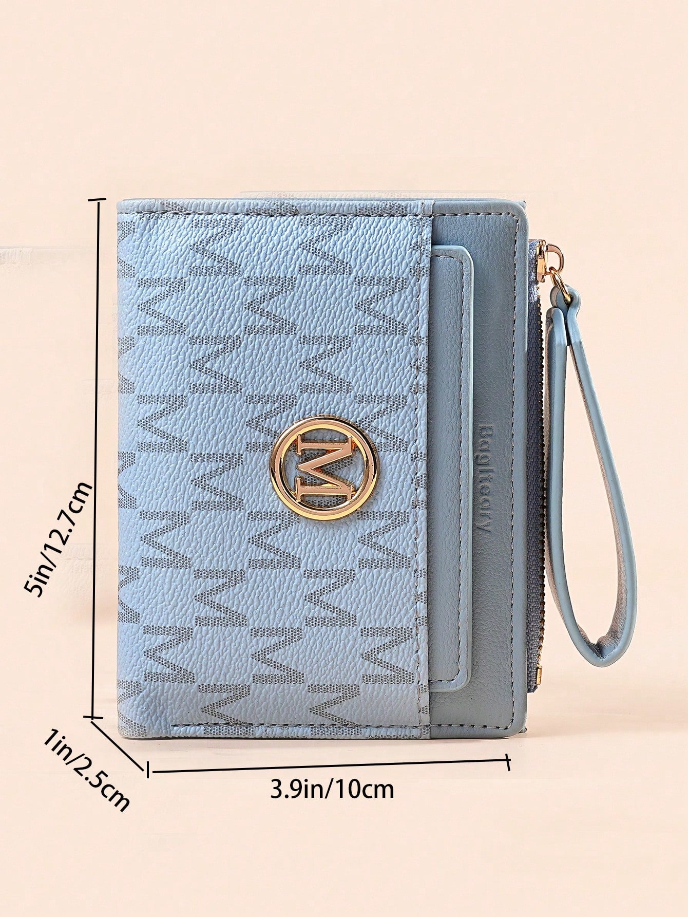 Vintage Lychee Texture Minimalist Women's Wallet, Elegant Elegant Bi-Fold Card Slots Multi-Compartment Zipper Short Coin Purse With Letter Design