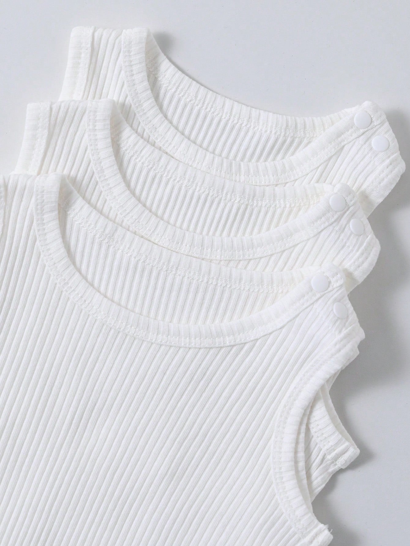 Vintaside Kids 3pcs Baby Unisex Casual Vest Bodysuits Set White Summer Basic Work Soft Comfortable Fabric Black Modle Blue Suitable For Vacation Travel Daily Events