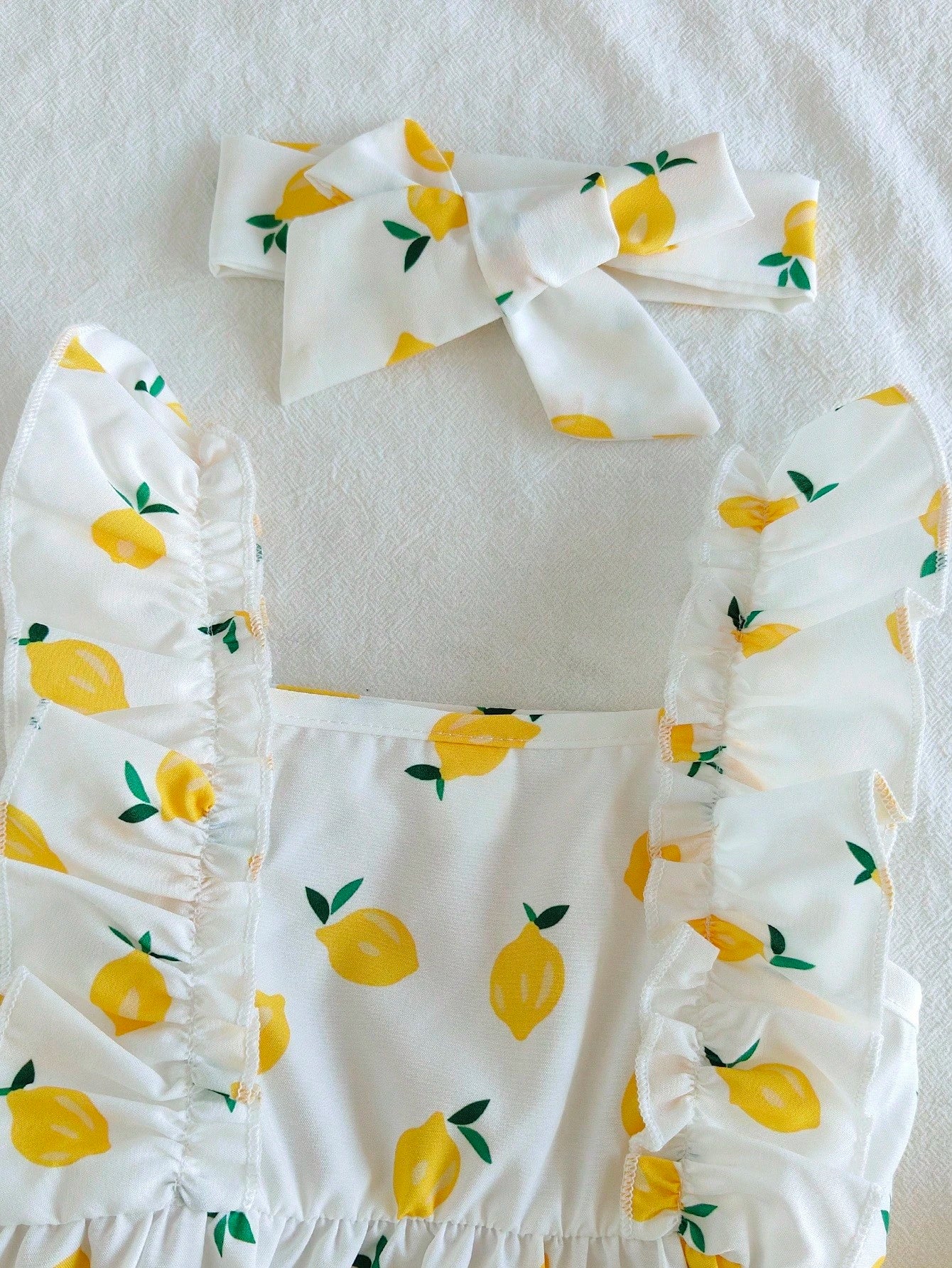 Vintaside Kids Baby Girl Halter Dress,Strawberry Print Pink White Plaid Ruffle A-Line Dress,White And Yellow,Summer,Casual,Holiday,Vacation,Holiday Party Clothing