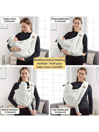 vrbabies Baby Carrier For Newborns, Adjustable Soft Cotton Front Support Baby Carrier, Essential For Caring For Travel, Suitable For New Mothers And Fathers