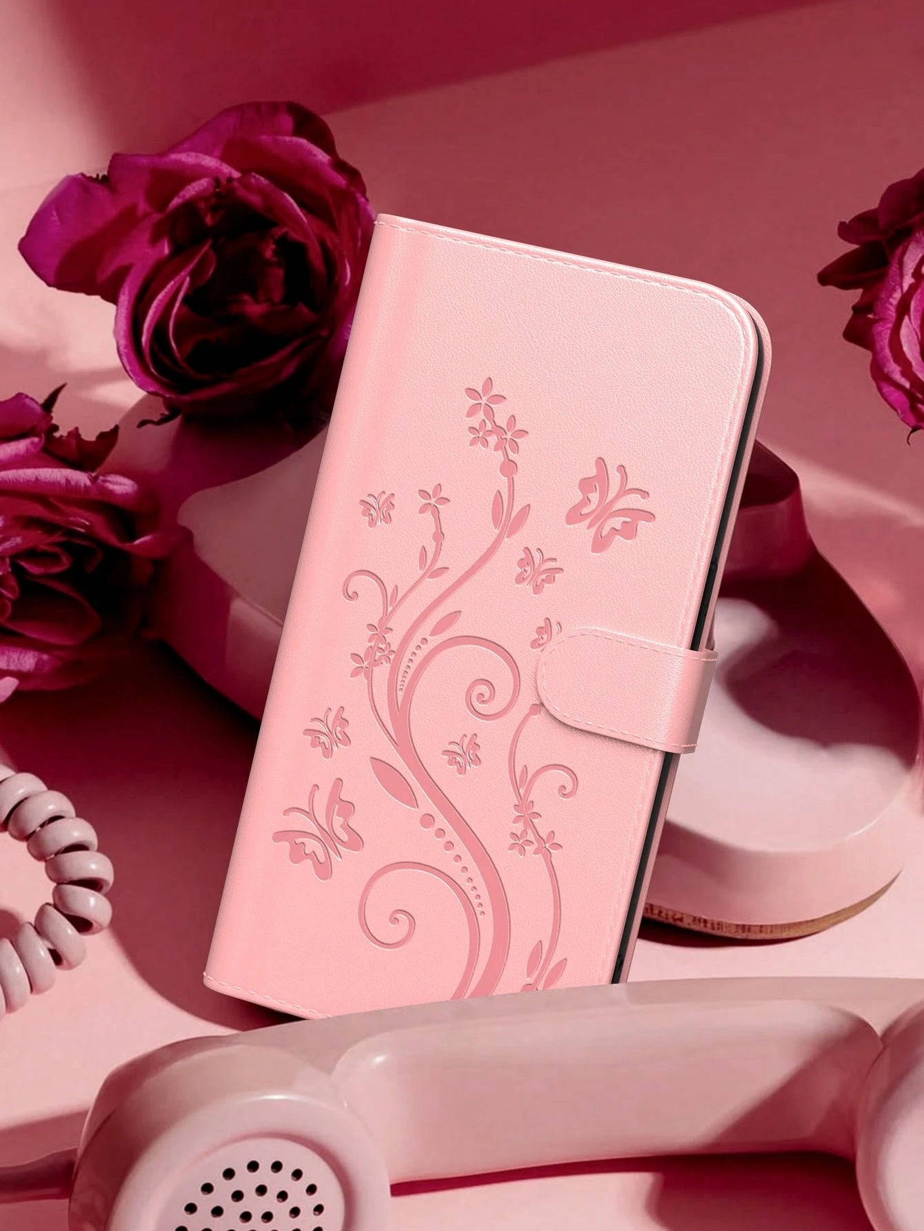 Wallet Phone Case Compatible With Apple 17 Pro Max, 3D Embossed Butterfly Fashion Phone Case Compatible With Apple 13, Apple 11 Card Holder Phone Case, Apple 17 Pro Phone Case With Coin Card Pocket, L