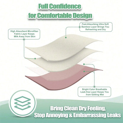 Washable Reusable Breast Nursing Pads, 12 Pack Multicolor 3-Layer Absorbent Leakproof Lactation Pads With Wash & Storage Bags For Breastfeeding Moms