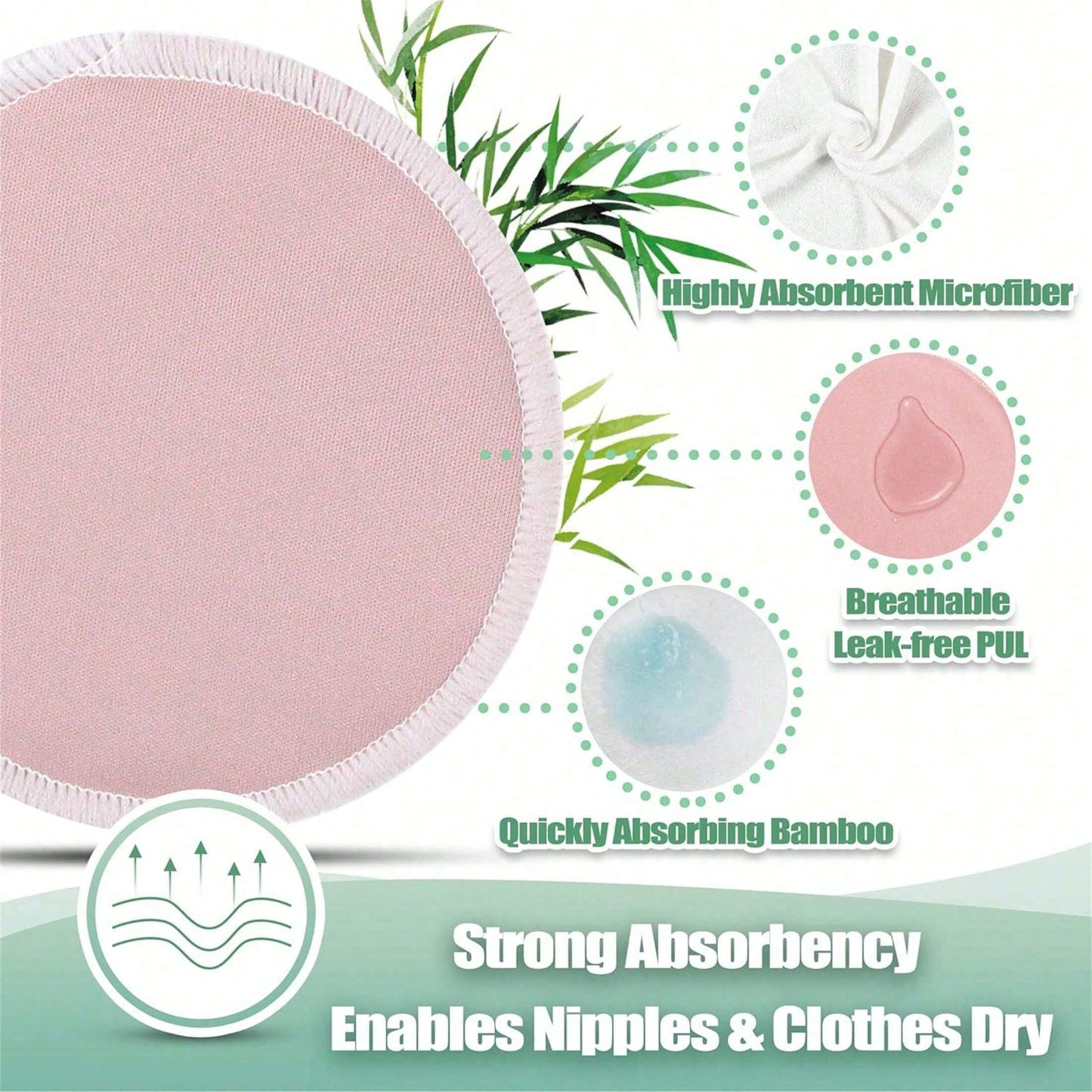 Washable Reusable Breast Nursing Pads, 12 Pack Multicolor 3-Layer Absorbent Leakproof Lactation Pads With Wash & Storage Bags For Breastfeeding Moms