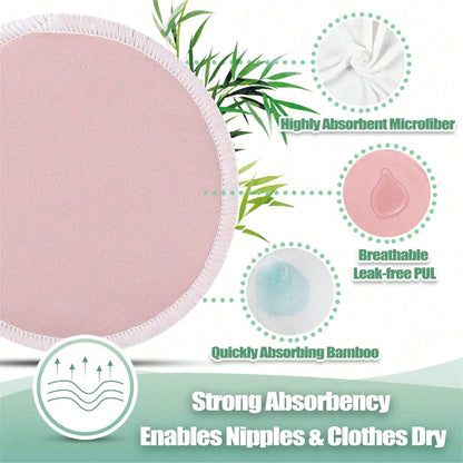 Washable Reusable Breast Nursing Pads, 12 Pack Multicolor 3-Layer Absorbent Leakproof Lactation Pads With Wash & Storage Bags For Breastfeeding Moms
