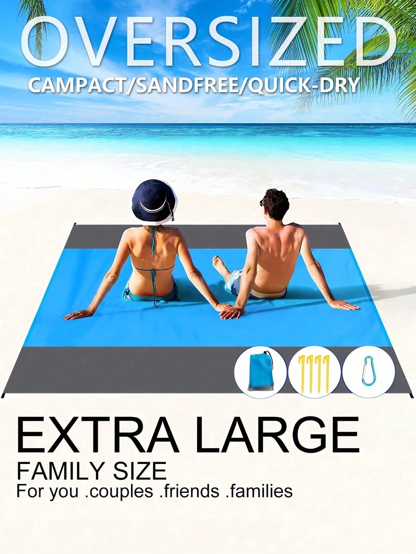 Waterproof Beach Mat, Foldable And Portable Lightweight Picnic Beach Mat, Quick-Drying Outdoor Picnic Blanket, Sand-Proof Portable Outdoor Blanket, Is The Ideal Choice For Picnics, Travels, Camping An