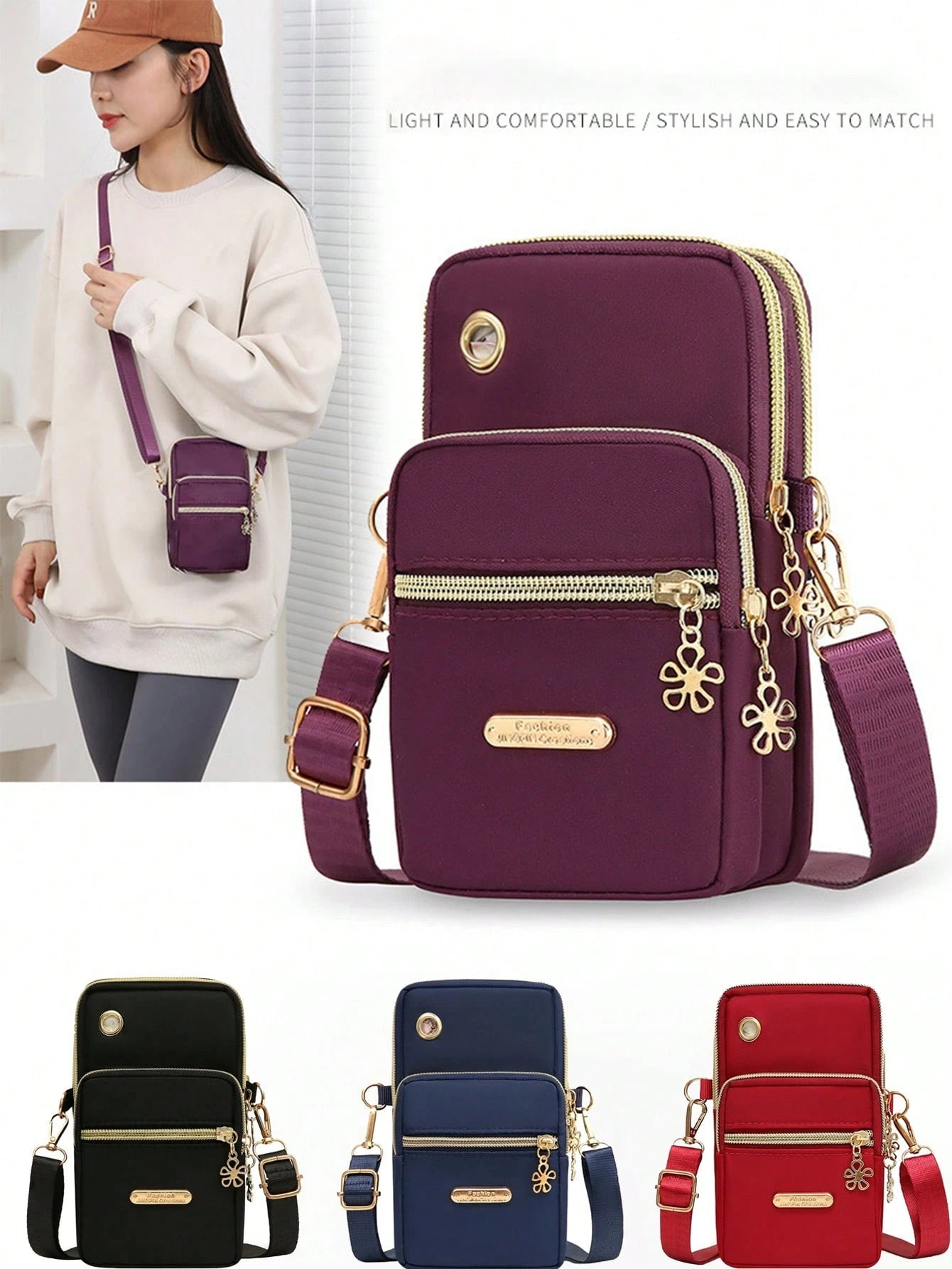 Waterproof Crossbody Bag,Small Shoulder Bag For Mobile Phone,Sport Outdoor Running Mobile Phone Arm Bag Unisex Messenger Bag Wrist Bag Mini Coin Purse