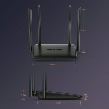 WAVLINK Dual Band WiFi Router AC1200Mbps For Home- High Speed Wireless Internet Router With 4x5dBi Antennas For Long Range, Up To 128 Devices| 5G & 2.4Ghz Gigabit Ports| MU-MIMO & Beamforming, Idea