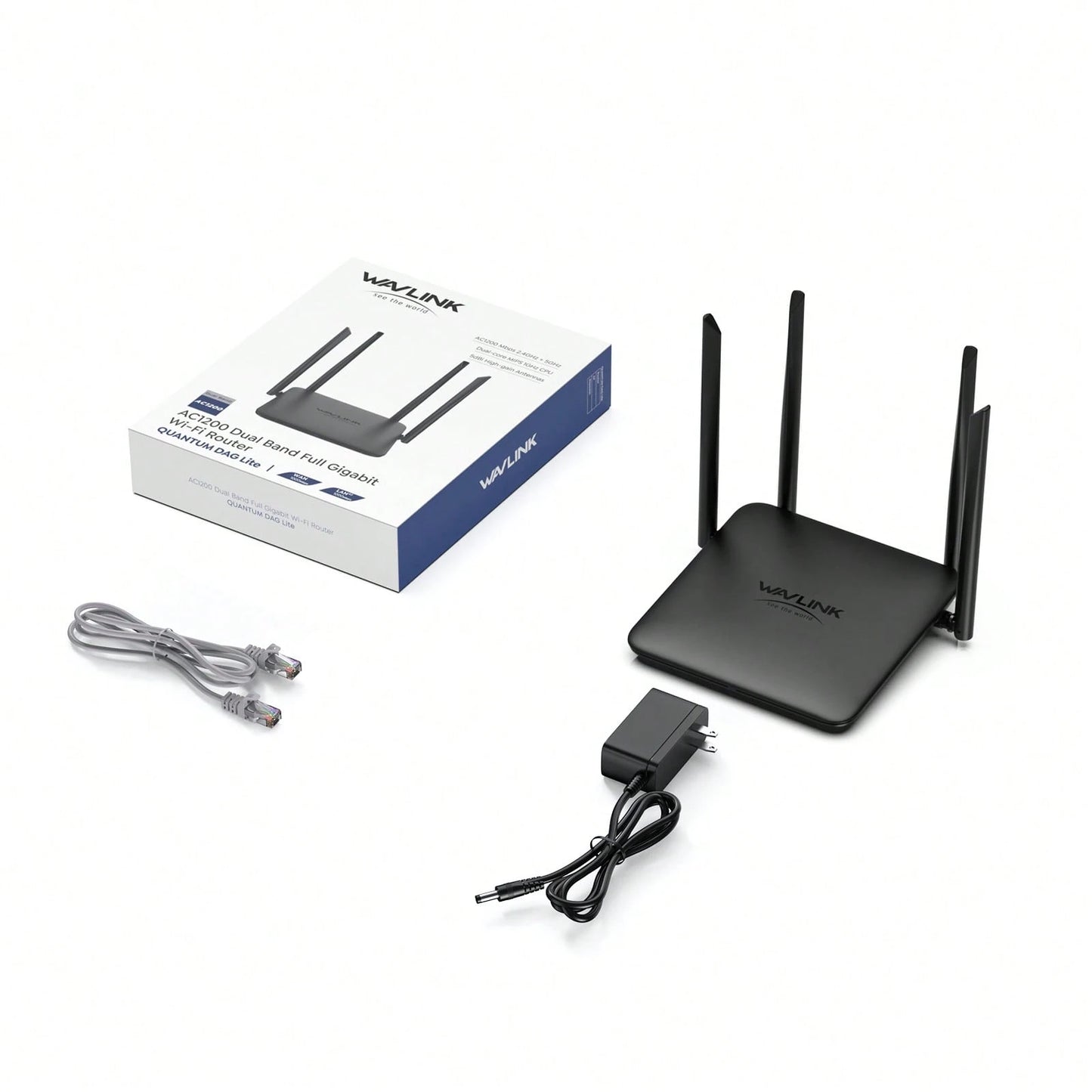WAVLINK Dual Band WiFi Router AC1200Mbps For Home- High Speed Wireless Internet Router With 4x5dBi Antennas For Long Range, Up To 128 Devices| 5G & 2.4Ghz Gigabit Ports| MU-MIMO & Beamforming, Idea
