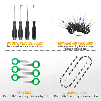 waywe GOOACC 88PCS Car Trim Removal Tool Kit With Clip Pliers Fastener Remover And Push Pin Retainer Set For Door Panel Dashboard Radio Repair