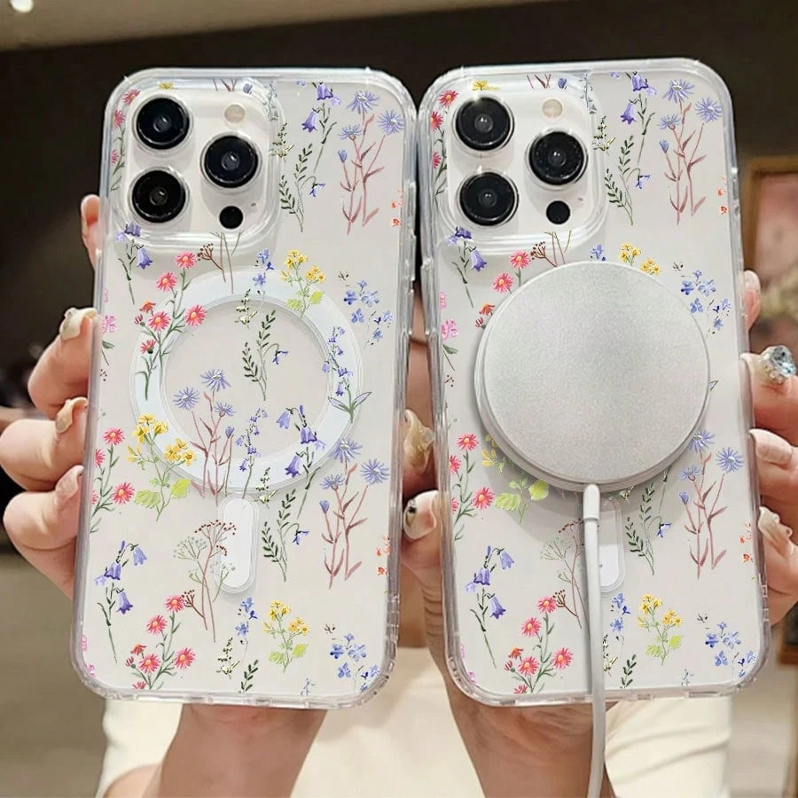 What Floral Print Mobile Phone Case Designed With Colorful Flowers And Delicate Leaves Suitable For IPhone 16 15 14 13 12 And 11 Pro Models Made Of TPU Material And Provides Shockproof Protection