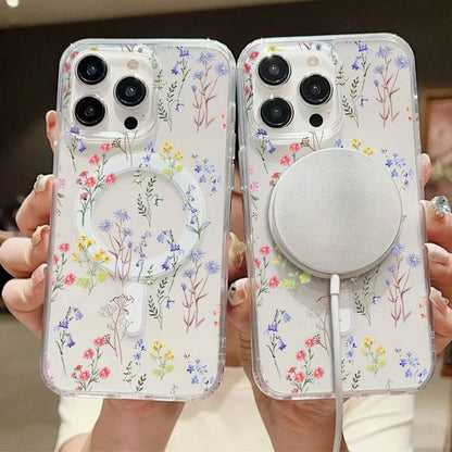 What Floral Print Mobile Phone Case Designed With Colorful Flowers And Delicate Leaves Suitable For IPhone 16 15 14 13 12 And 11 Pro Models Made Of TPU Material And Provides Shockproof Protection