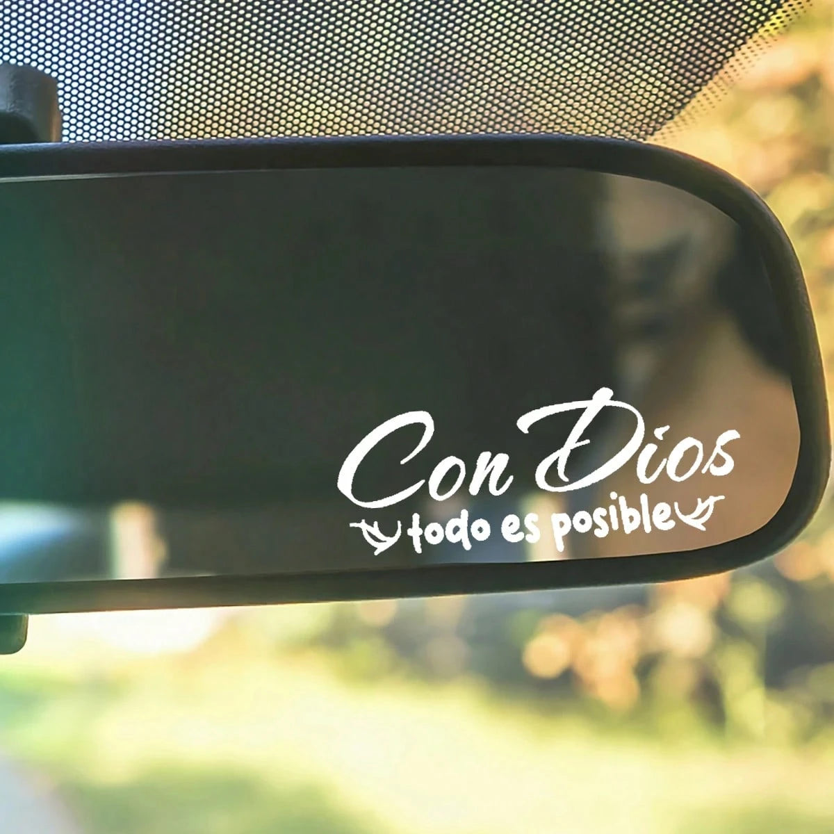 "Where There Is A God, Everything Is Possible" Rearview Mirror Stickers, Special Stickers For Rearview Mirrors- Ideal Gifts, Suitable For Glass Surfaces, Decorative Accessories For Cars