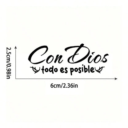 "Where There Is A God, Everything Is Possible" Rearview Mirror Stickers, Special Stickers For Rearview Mirrors- Ideal Gifts, Suitable For Glass Surfaces, Decorative Accessories For Cars