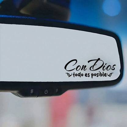 "Where There Is A God, Everything Is Possible" Rearview Mirror Stickers, Special Stickers For Rearview Mirrors- Ideal Gifts, Suitable For Glass Surfaces, Decorative Accessories For Cars