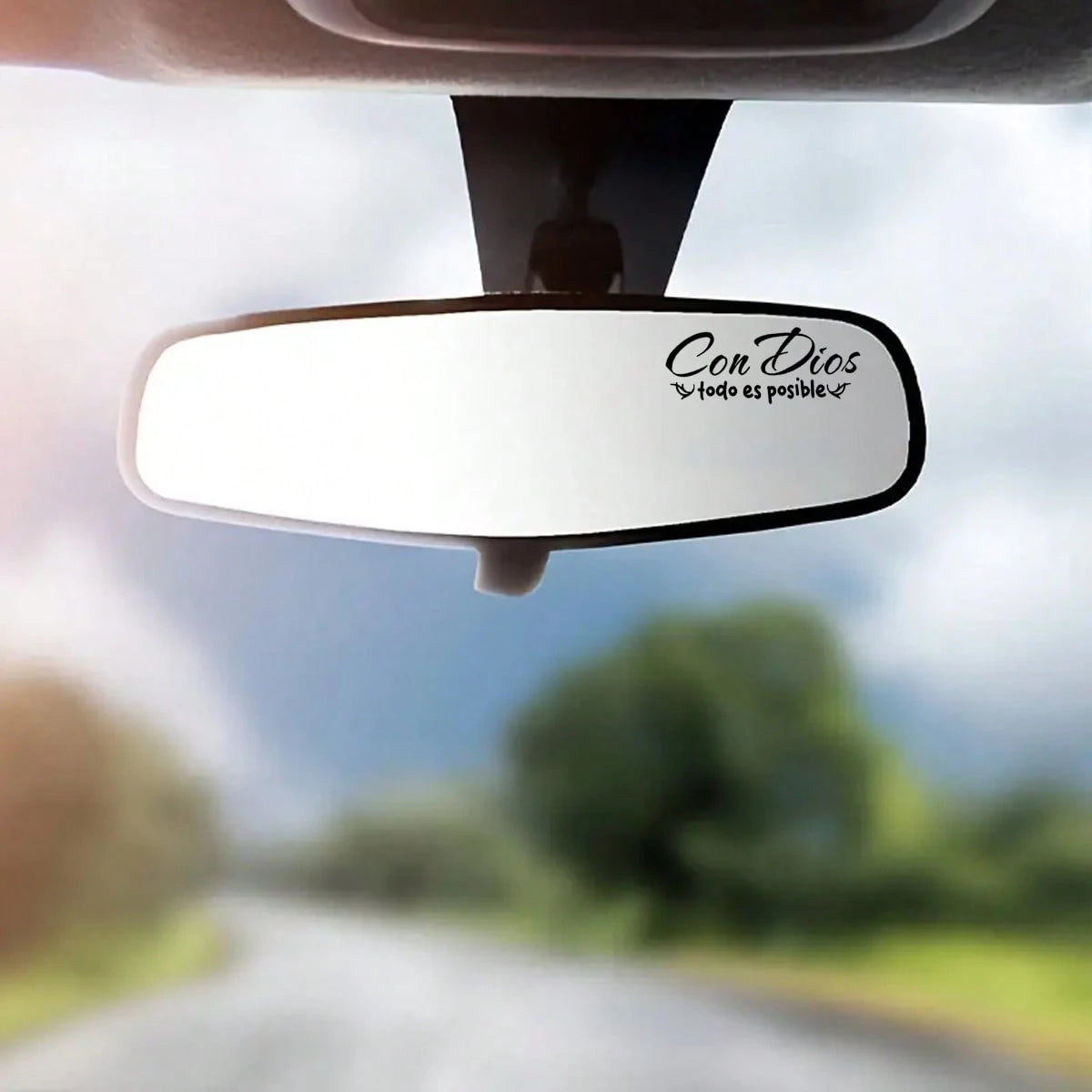 "Where There Is A God, Everything Is Possible" Rearview Mirror Stickers, Special Stickers For Rearview Mirrors- Ideal Gifts, Suitable For Glass Surfaces, Decorative Accessories For Cars