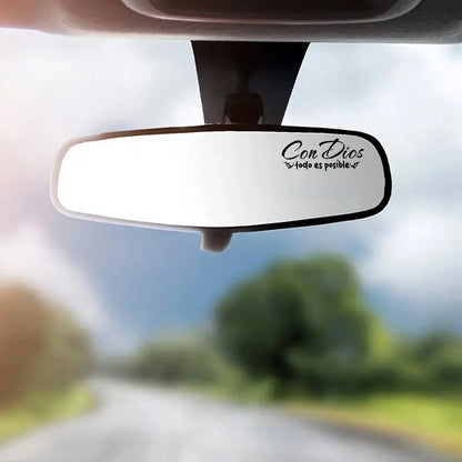 "Where There Is A God, Everything Is Possible" Rearview Mirror Stickers, Special Stickers For Rearview Mirrors- Ideal Gifts, Suitable For Glass Surfaces, Decorative Accessories For Cars