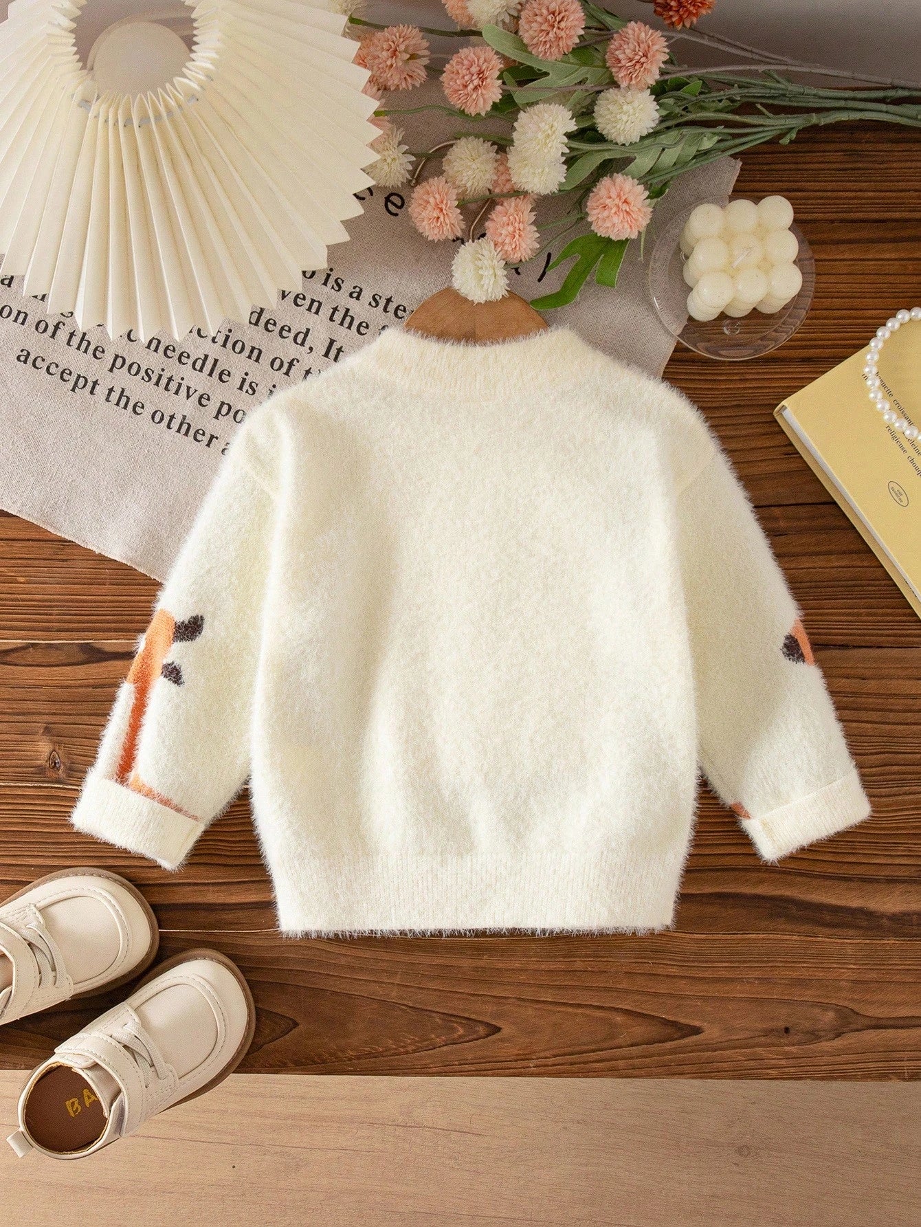 White Animal Print,Autumn,Cute,Matching Family Baby Girl Deer Pattern Long Sleeve Knit Top,Newborn Toddler Giraffe Sweater Fall Winter Warm Clothes