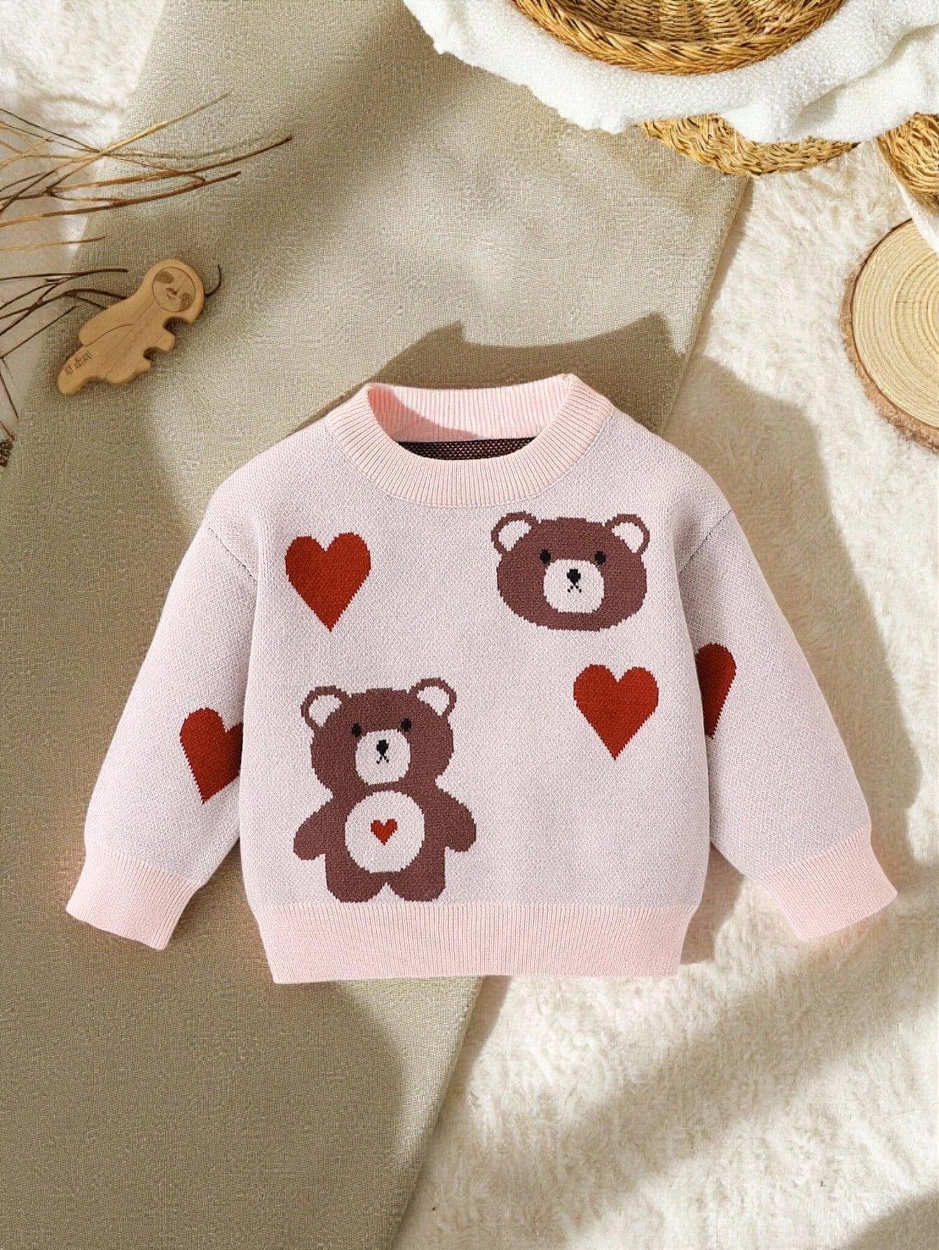 White Animal Print,Autumn,Cute,Matching Family Baby Girl Deer Pattern Long Sleeve Knit Top,Newborn Toddler Giraffe Sweater Fall Winter Warm Clothes