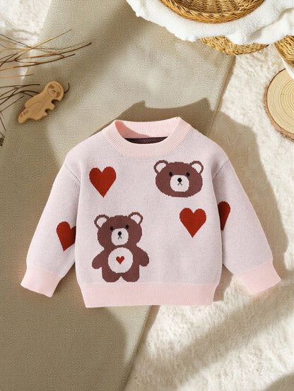 White Animal Print,Autumn,Cute,Matching Family Baby Girl Deer Pattern Long Sleeve Knit Top,Newborn Toddler Giraffe Sweater Fall Winter Warm Clothes