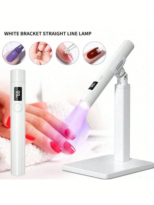 White Handheld Manicure Word Lamp With Screen Display Bracket 360 Degrees Rotary Multifunctional Rack Stick Nail Tip Heating Lamp Lamp Bracket