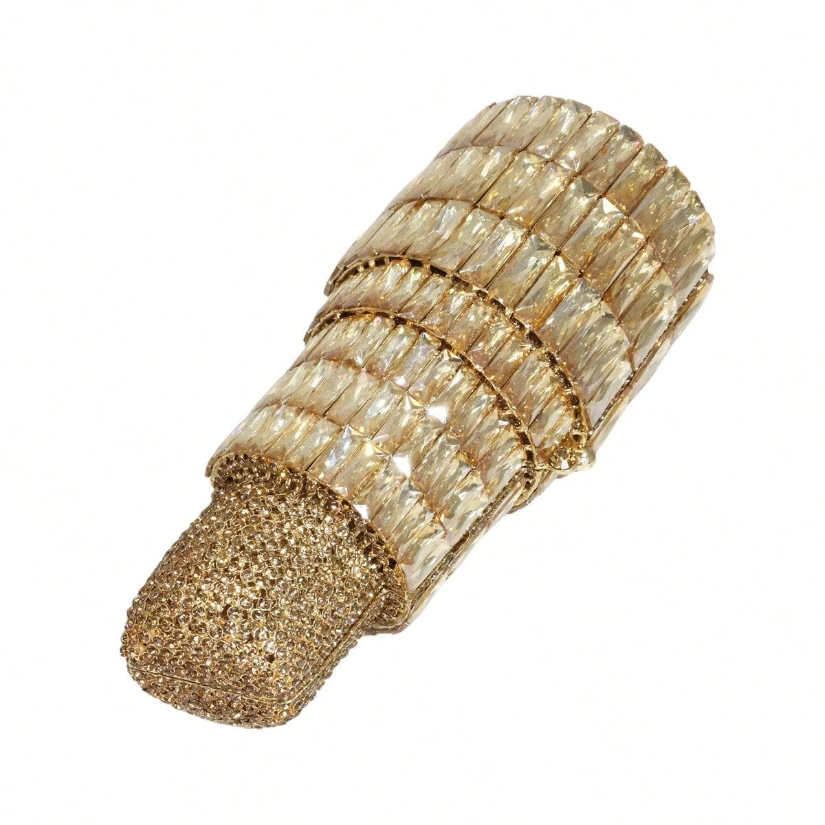 Women Chic Sparkly Lipstick Rhinestone Evening Bag Diamond Clutch Purse Small Handbag For Wedding Prom Party