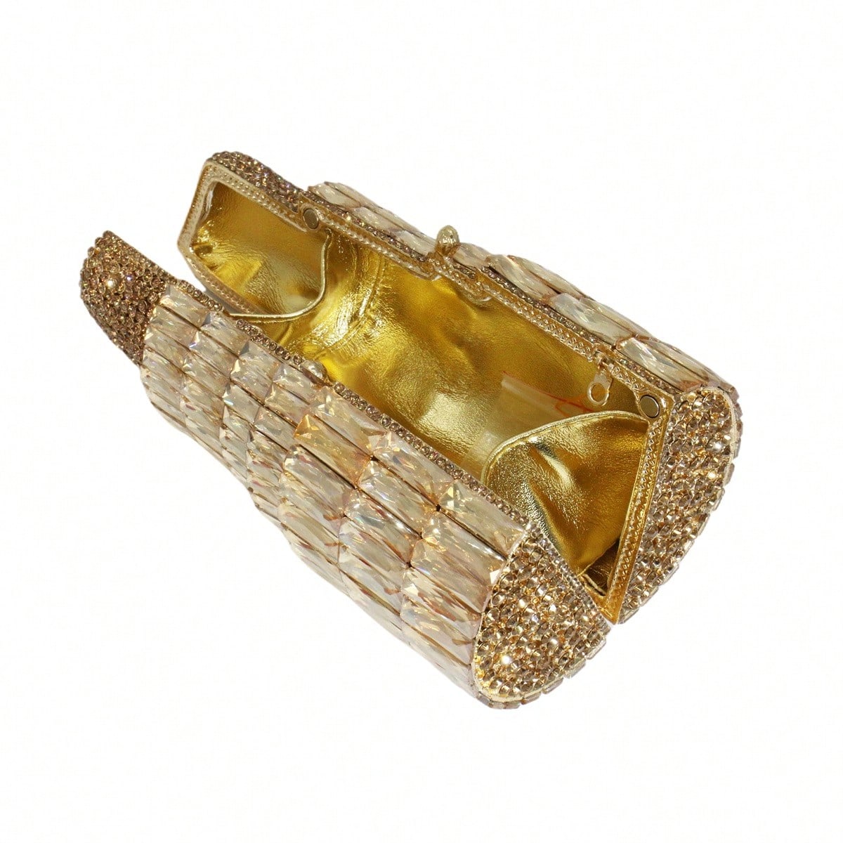 Women Chic Sparkly Lipstick Rhinestone Evening Bag Diamond Clutch Purse Small Handbag For Wedding Prom Party