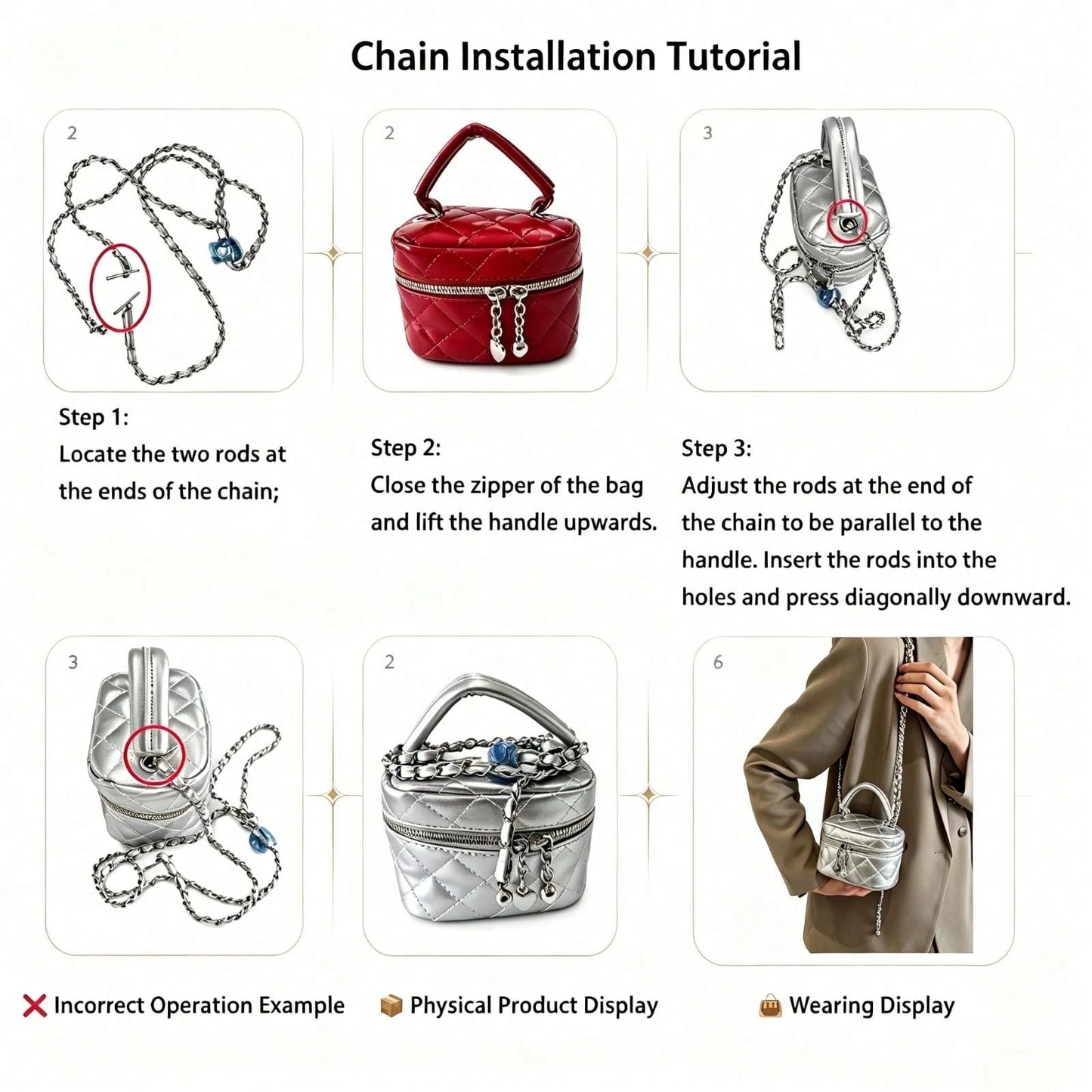 Women Diamond Quilted Round Box Crossbody Bag, Classic Waterproof Lightweight Multifunctional Handbag With Heart-Shaped Zipper Decor