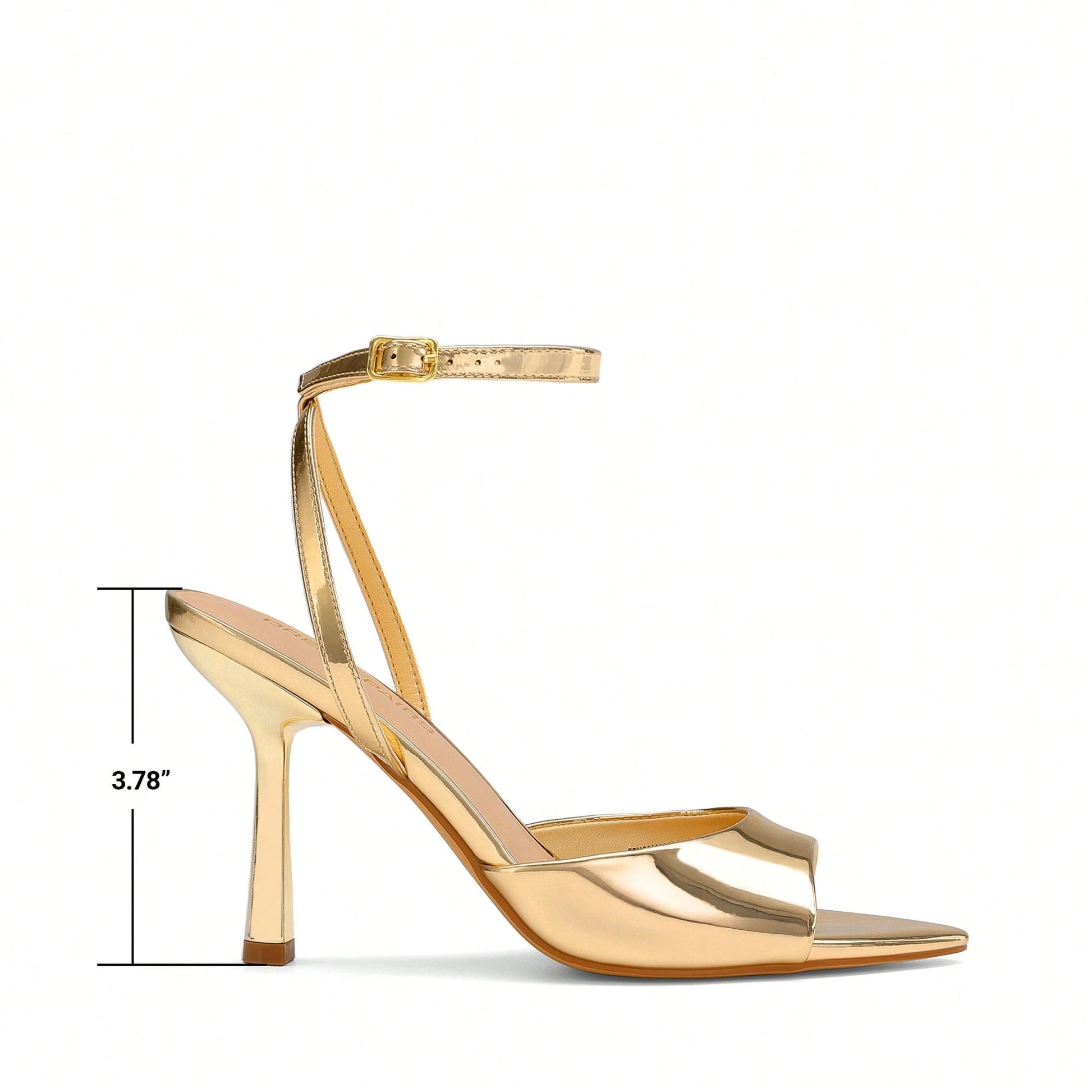 Women Fashion Pointed Open Toe Stilettos, Elegant Dress Shoes With Adjustable Ankle Strap & 3.78-Inch Heel, For Party Wedding Prom Formal Occasion